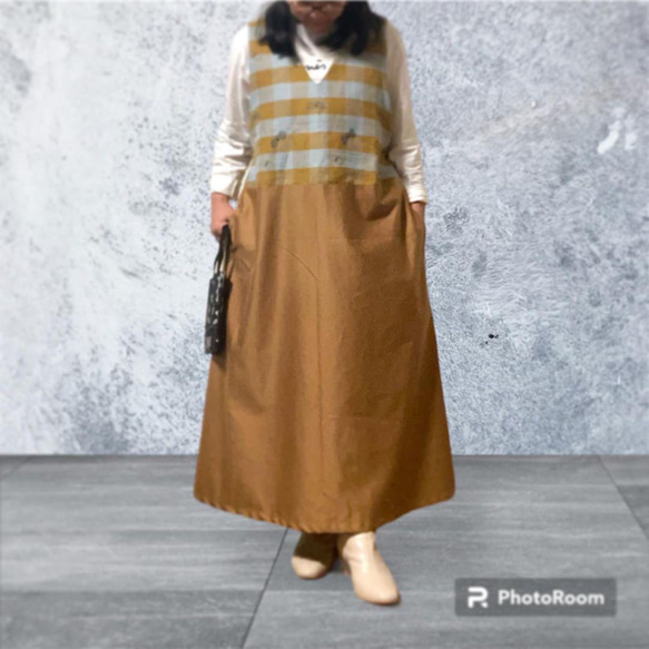 ミナペルホネンちょうちょ使い 2way ジャンパースカート ワンピース m  