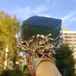 螢石原礦手工銀戒 純銀戒指~ 「立方」~ Fluorite Mineral Silver Ring 第11張的照片