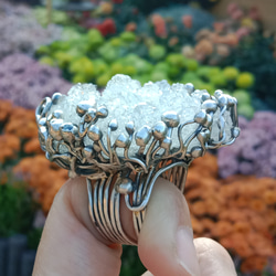 魚眼石原礦手工銀戒純銀戒指~「璀璨」~ Apophyllite Mineral Silver Ring 第7張的照片