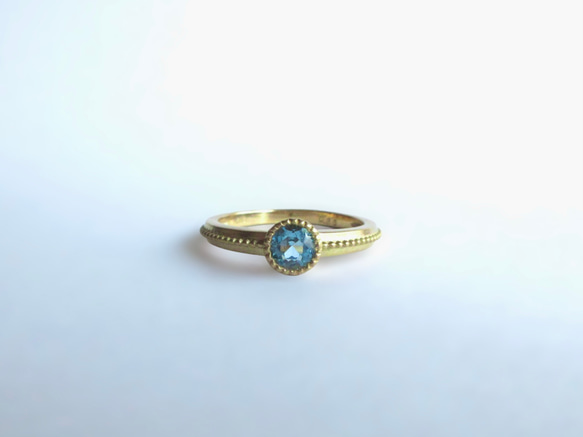 [三月生日石] K18 巴西「聖瑪麗亞海藍寶石」戒指 [高品質] 第9張的照片