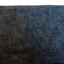 グレーx黒、手織りカシミア、ミニスカーフ 140x30cm MOMOZONO archive 5枚目の画像