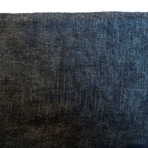 グレーx黒、手織りカシミア、ミニスカーフ 140x30cm MOMOZONO archive 5枚目の画像