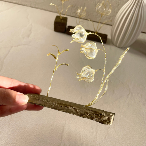 ディップアート すずらんのリングツリー ワイヤークラフト 立体