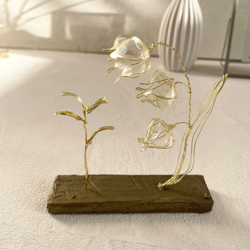 ディップアート すずらんのリングツリー ワイヤークラフト 立体