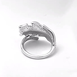 リーフ ゴールド パヴェ 高炭素ダイヤモンド キラキラ ゴージャス ラグジュアリー白 ホワイト 指輪 リング レトロ 14枚目の画像