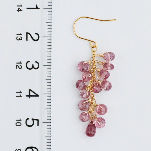 マラヤガーネットのピアス/イヤリング ピアス（フック・チェーン