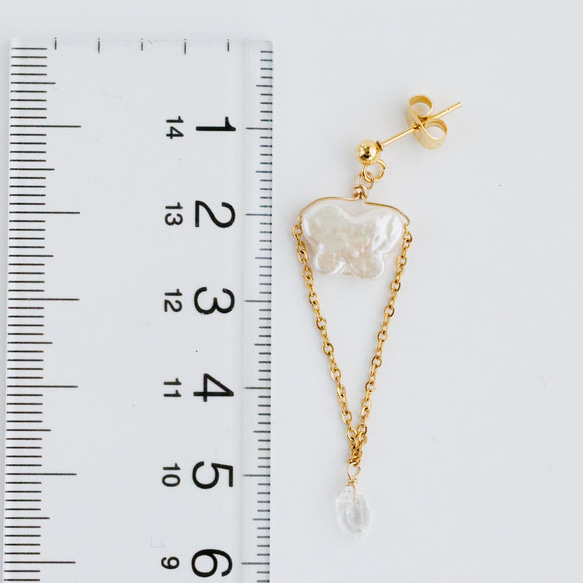 淡水珍珠與珀基默鑽石耳環 第4張的照片