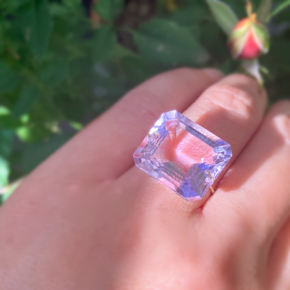 Prana candy gem ✴︎ローズドフランスアメジスト✴︎k14gfリング　約13号 9枚目の画像