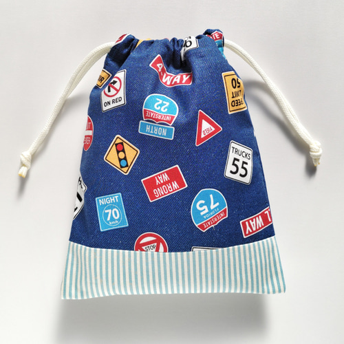 オーダー品】巾着袋体操服袋お着替え袋星スターストライプ