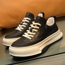 メンズ本革の板靴英倫風厚底スポーツカジュアル靴 2カラー·サイズ調整無料  20-1243 1枚目の画像