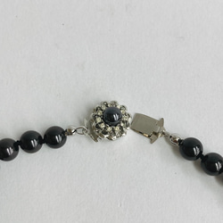 ガラスパールオールノットネックレス/6mm約42cm/マルーンブラック/R/made in japan 5枚目の画像