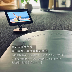 可動式 スマホスタンド 木製 無垢の木 ipadスタンド  木製 タブレットスタンド  ３つの軸 360度回転機能 6枚目の画像