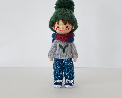 Ars様手編みの帽子付き小人型ぬいぐるみ 毛糸 ハンドメイド・手芸 Ars様手編みの帽子付き小人型ぬいぐるみ