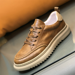 メンズ本革革靴レトロカジュアル板靴で快適で履きやすい·サイズ調整無料  20-1245 3枚目の画像