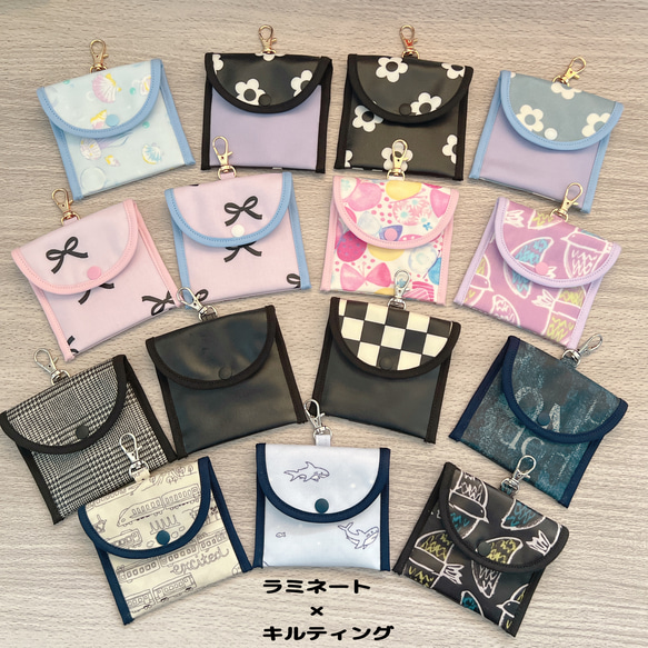 チェック柄　GPSケース　キーケース　撥水ラミネート 　ハンドメイド new！新柄追加♡ GPSケース ラミネート×キルティング その他入園グッズ
