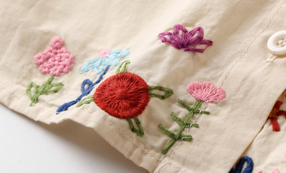 綿.刺繍トップスシャツ.ブラウス＜3色＞ 13枚目の画像