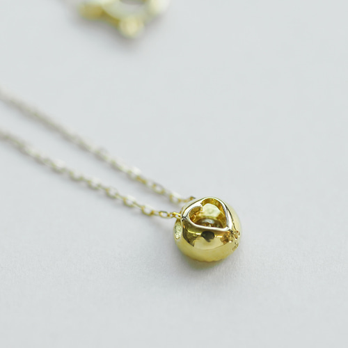 K18 ダイヤモンドネックレス 0.1ct ミル打ち フクリン 一粒 K18 ダイヤモンドネックレス 0.1ct ミル打ち フクリン 一粒