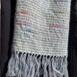 手織り　モヘアのふわふわマフラー　作品23103 6枚目の画像