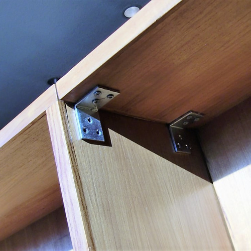 □ RETRO チーク L型 カウンター モダン / 4分割SET □