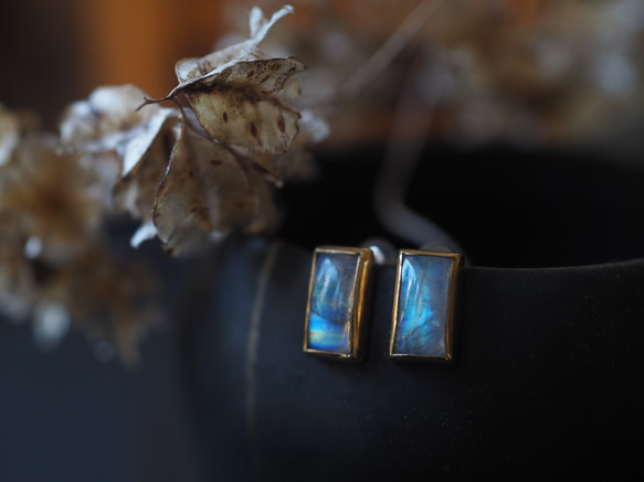 white labradorite brass pierce (kau) 10枚目の画像