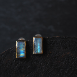 white labradorite brass pierce (kau) 2枚目の画像