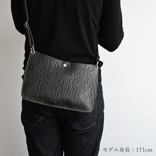 サコッシュ 【 ヴィンテージ風 シボ 】 革 レザー バッグ