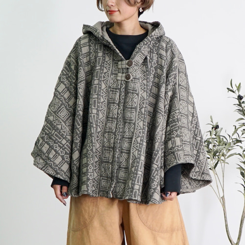 未使用★FIDELITY フィデリティ ジャーナルスタンダード フードポンチョ △廃盤△てるてるフードポンチョ/カーキ/三河木綿 コート UZUiRO