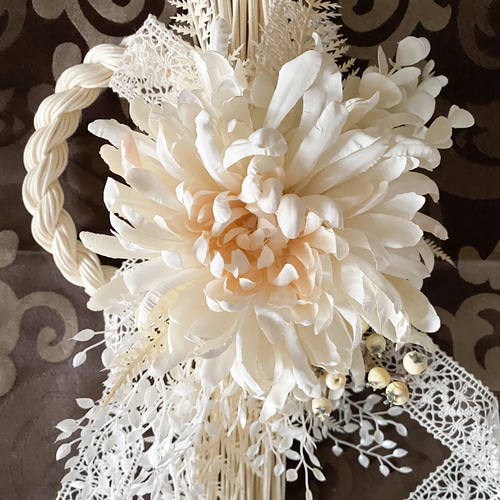 Creema限定 2WAYお正月飾り しめ縄 オールホワイト お正月インテリア