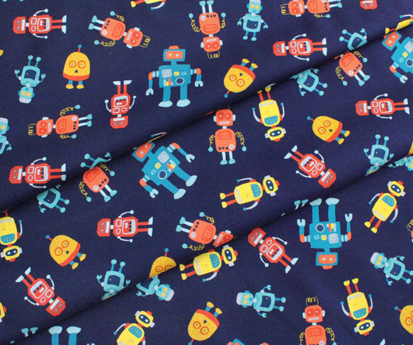 カットクロス Cloud9 Fabrics / High Gear 227384 Robots Navy 5枚目の画像