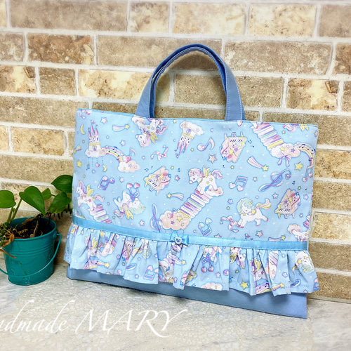 防災頭巾カバー　ハンドメイド　ユニコーン ユニコーンミュージカルのゆめかわいい防災頭巾カバー背もたれ