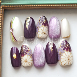 サイズオーダー】成人式・卒業式・着物 和柄ネイルチップ45 ネイル