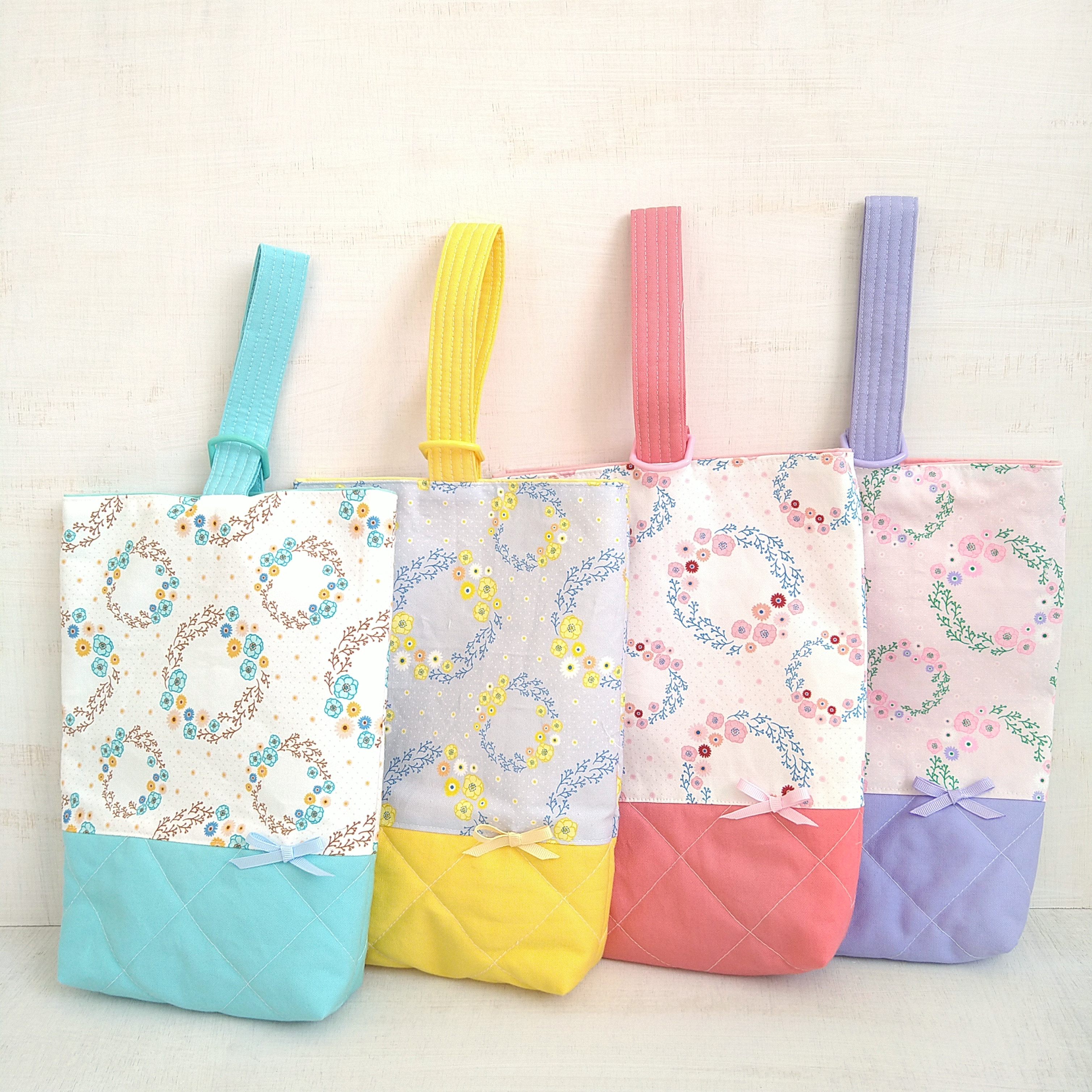 入園入学準備♡レッスンバック♡シューズケース♡巾着♡ループタオル 入園入学準備4点セット 、レッスンバッグ 体操着入れ、シューズ入れ