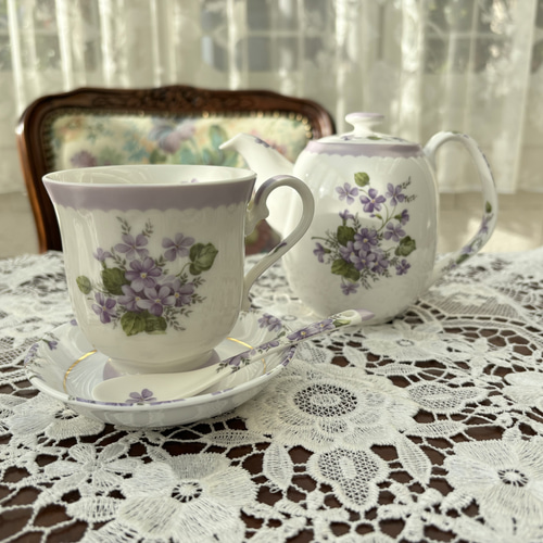 【新品/未使用】ポーセラーツ/ティーセット 2690円 大特価□白磁□とっても可愛いティーセット | ポーセラーツ白磁