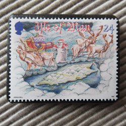 マン島　クリスマス切手ブローチ 9188 1枚目の画像