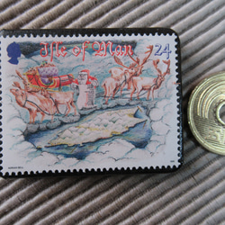 マン島　クリスマス切手ブローチ 9188 3枚目の画像