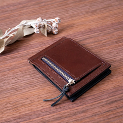 【配色カスタム無料】バイカラーのマネークリップ（二つ折り財布） 1枚目の画像