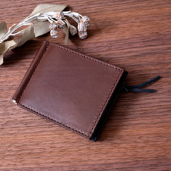【配色カスタム無料】バイカラーのマネークリップ（二つ折り財布） 3枚目の画像