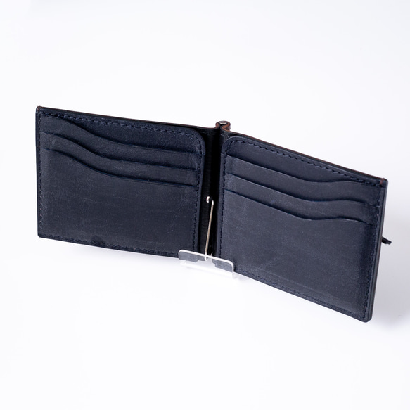 【配色カスタム無料】バイカラーのマネークリップ（二つ折り財布） 8枚目の画像