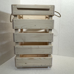 木製ダストBOX （45L対応）キャスター付き 6枚目の画像