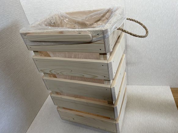 木製ダストBOX （45L対応）キャスター付き 8枚目の画像