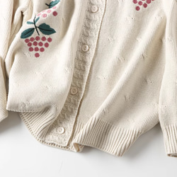 ぶどう刺繍セーター.ニットカーディガン　＜3色＞ 11枚目の画像