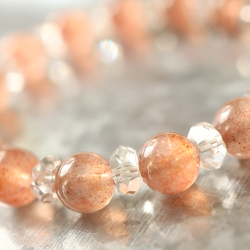 ☆美と希望を象徴する石☆オレンジエピドート・シスト：9ミリ＆水晶