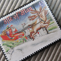 マン島　クリスマス切手ブローチ 9190 2枚目の画像