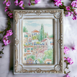 日常の風景(ギリシャ、アテネ、油絵8号、原画一点物) 絵画 アトリエま