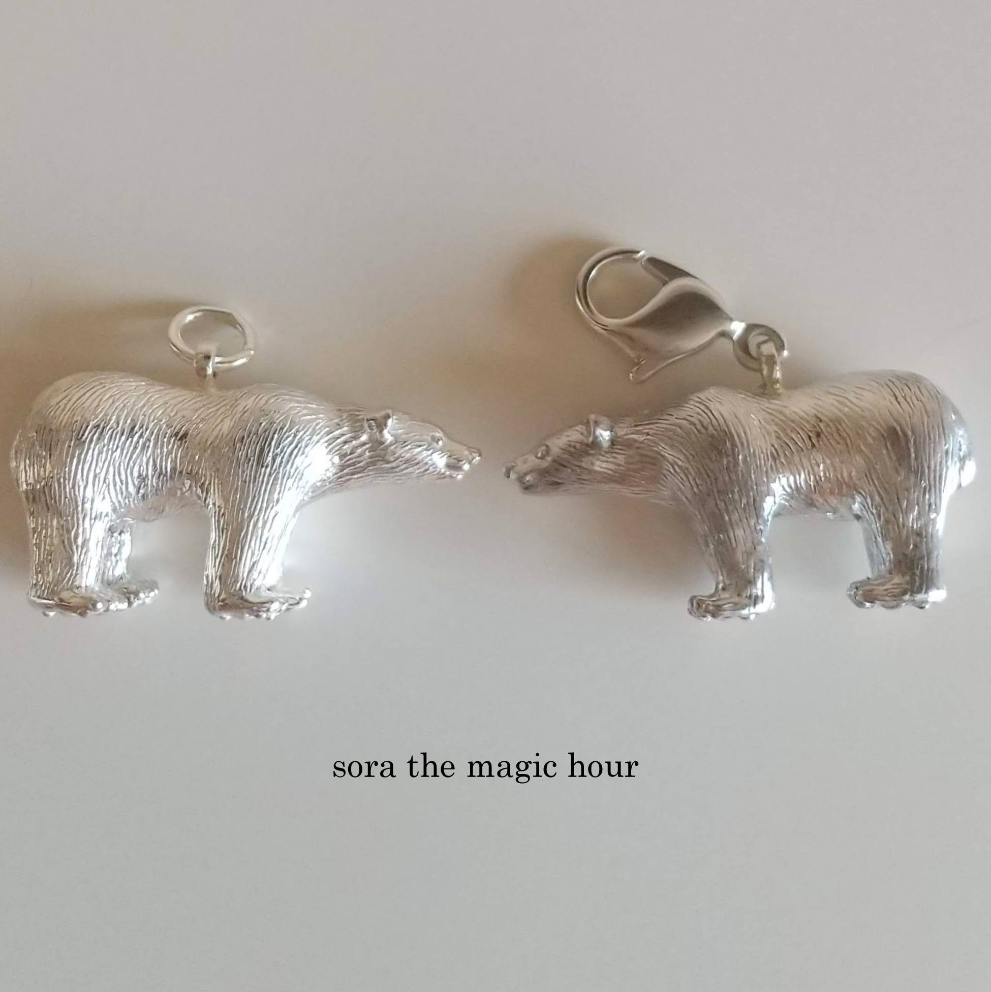 ホッキョクグマのチャームコレクションネックレス　しろくまチャーム　シロクマ好きさんへ　silver925