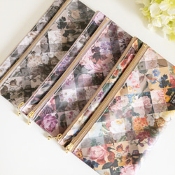 ダブルファスナーポーチ（20cm）＊リバティ ラミネート＊アーカイブギンガム（Archive Gingham） 6枚目の画像