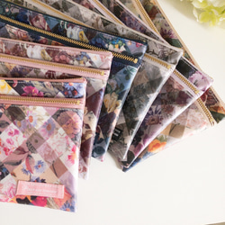 ダブルファスナーポーチ（20cm）＊リバティ ラミネート＊アーカイブギンガム（Archive Gingham） 8枚目の画像