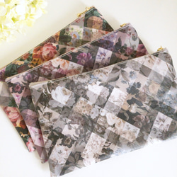 ダブルファスナーポーチ（20cm）＊リバティ ラミネート＊アーカイブギンガム（Archive Gingham） 5枚目の画像