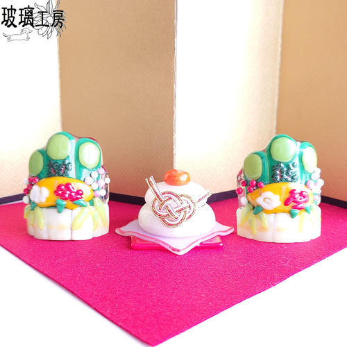 門松 お正月 【1個タイプ】手のひらサイズ 立体的 松竹梅 縁起物