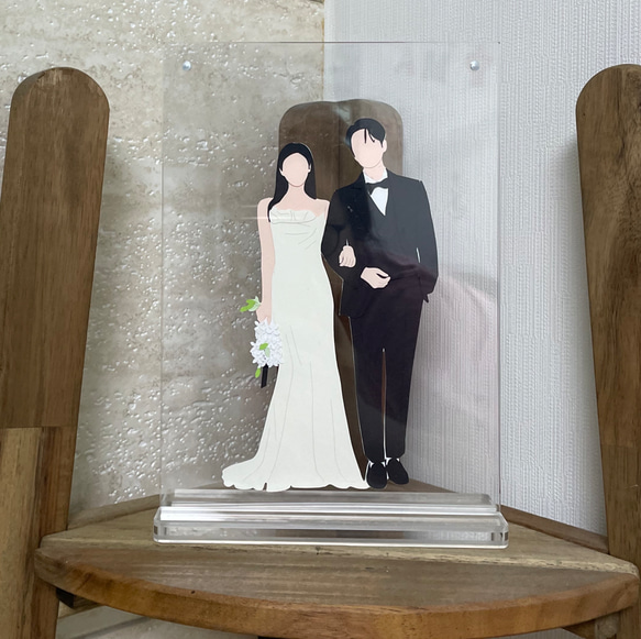 【オーダーメイド】シルエットペーパーアート/ウェルカムグッズ/結婚祝い/結婚プレ/贈り物/家族写真 2枚目の画像